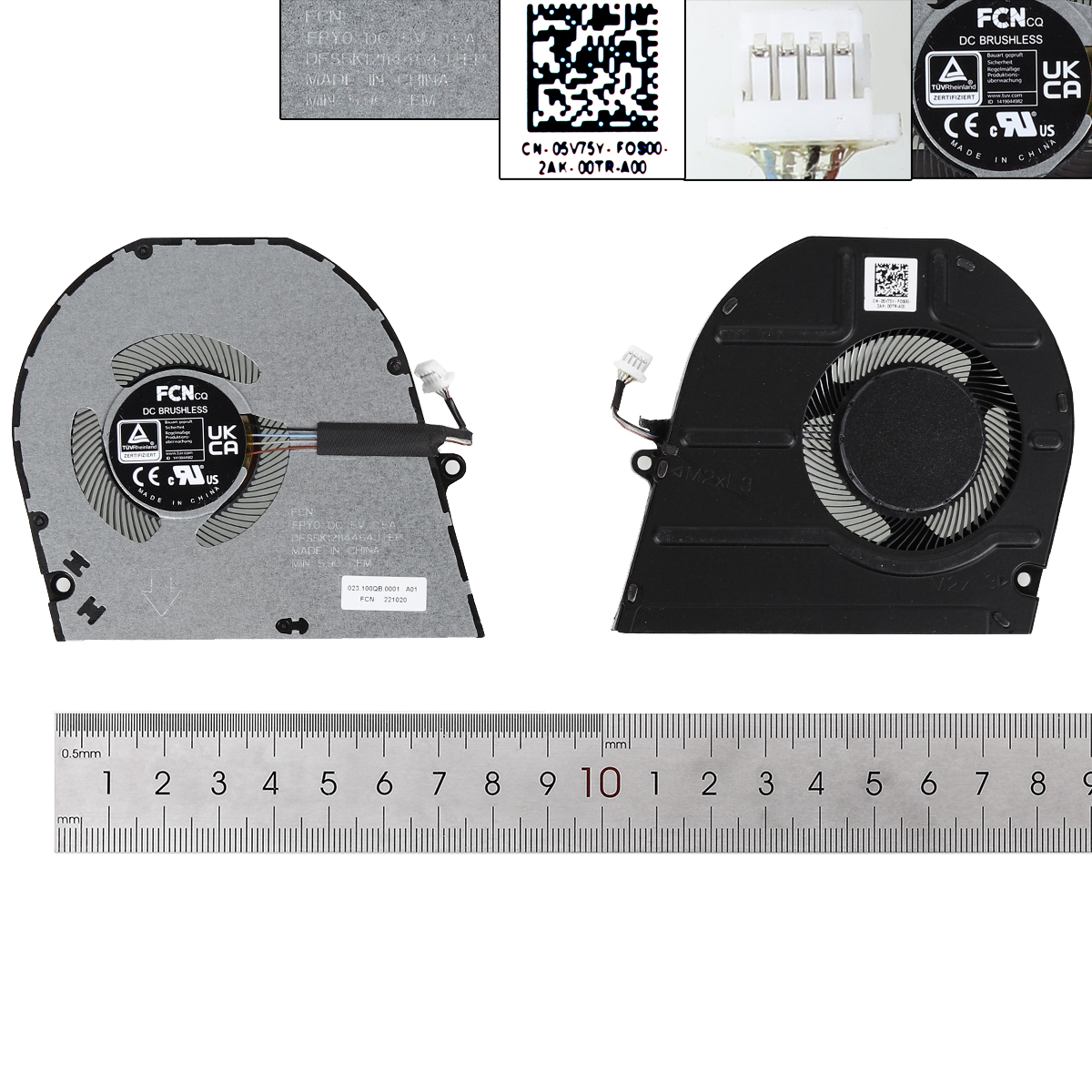 Picture of New Replacement CPU Cooling Fan For  DELL Inspiron 14 5425 05V75Y（ORG）. 05V75Y Layout